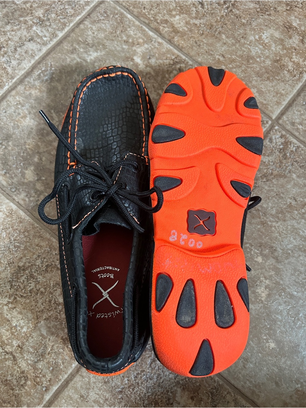 Women's Black & Bright Orange loafer
